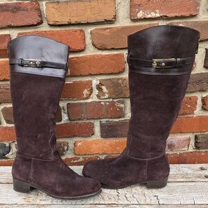 Tory Burch "Jenna" Brown Suede & Leather Riding Boot (11 M)